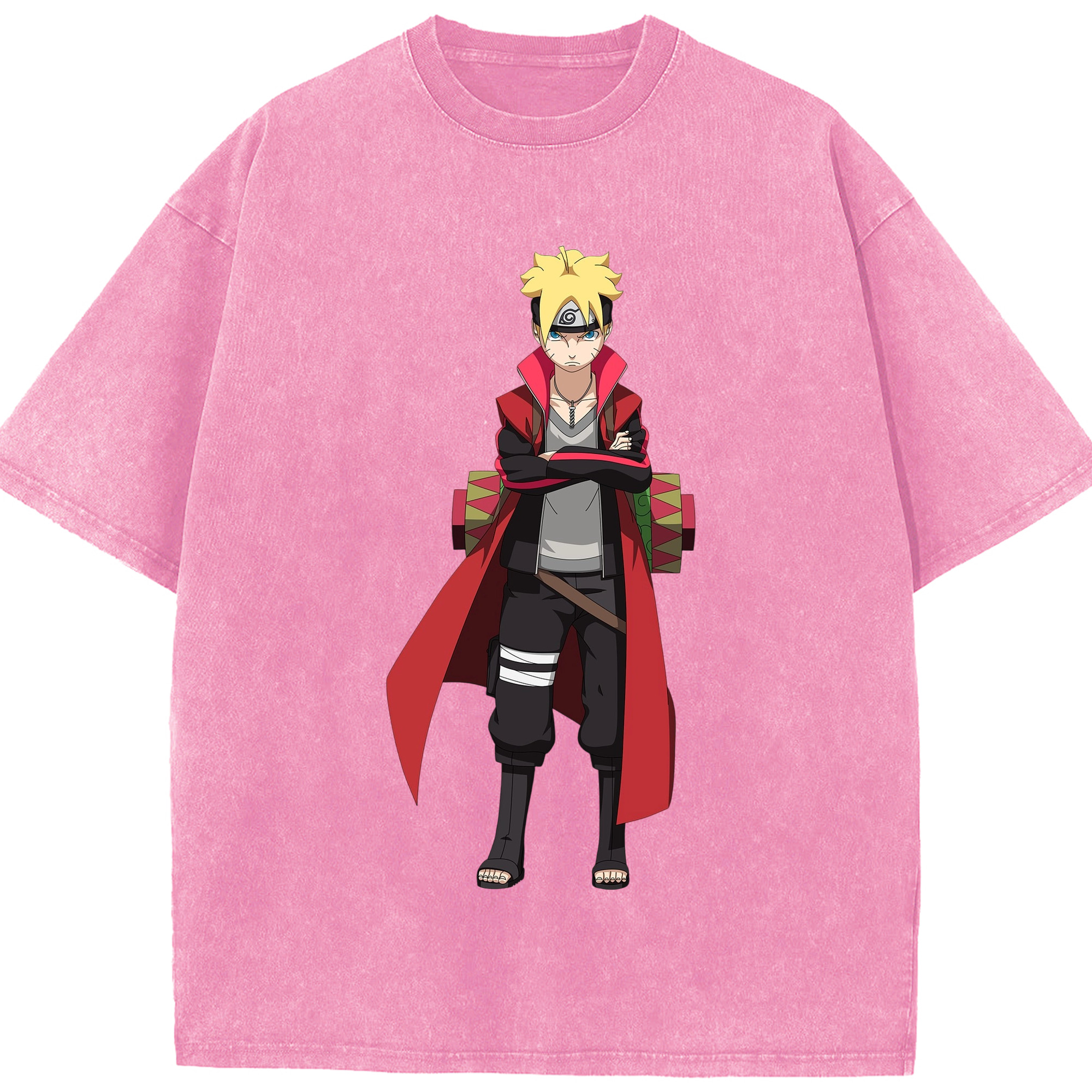 （画像用） NARUTO -ナルト- うずまき ボルト Uzumaki Boruto 綿100% ヴィンテージ風 半袖Tシャツ（フロントプリント）